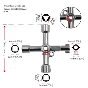 Çok fonksiyonlu 4 yollu alaşım üçgen/kare 4 In 1 servis programı çapraz üçgen/kare su anahtarı tren elektrik asansör için - Product Image 5