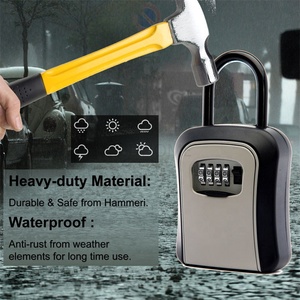 Anahtar kilit kutusu yükseltilmiş duvara monte hava 4 haneli kombinasyon anahtar depolama kilit kutusu 5 tuşları ile kapasiteli Lockbox askı - Product Image 4
