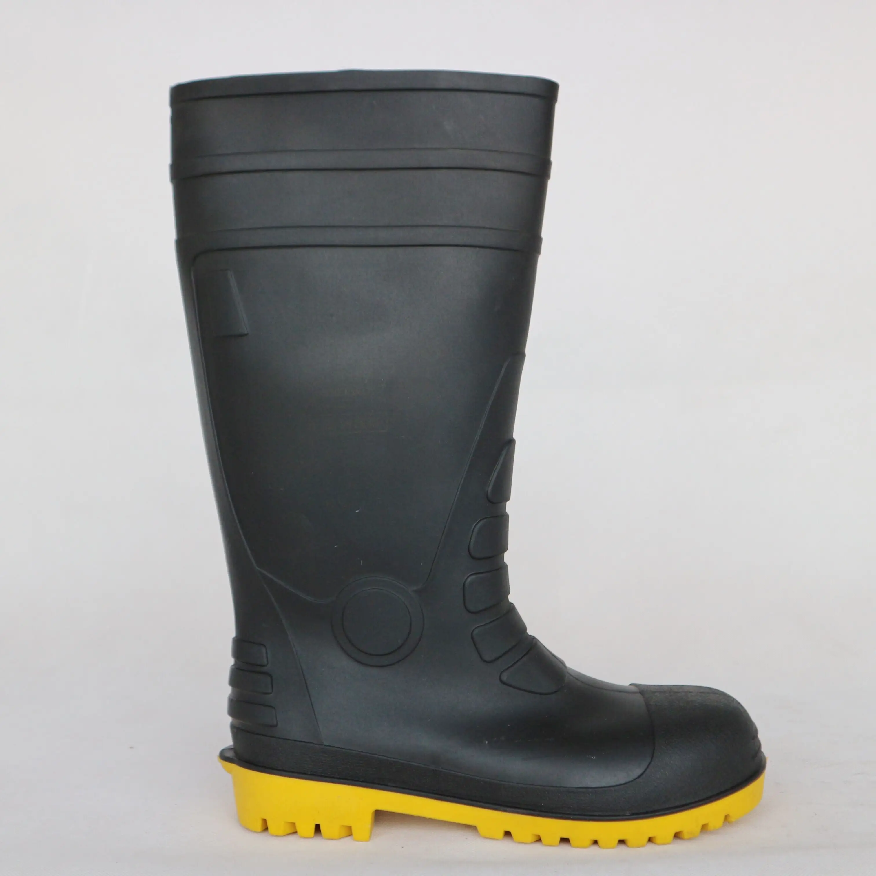 Bottes de pluie avec plaque en acier, accessoire de travail, pas cher, industriel, noir, OEM, standard CE