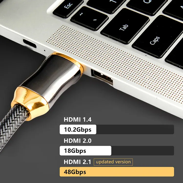 كابل HDMI إلى HDMI معتمد بسرعات عالية 2.1 فولت كابل HDMI 1 متر 1.5 متر 2 متر 3 متر 5 متر 7.5 متر 10 متر 48Gbps 8K 60Hz كابل HDMI مصغر