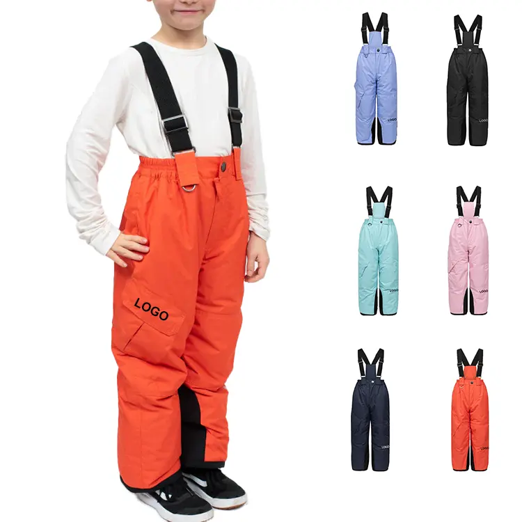 Celana Ski salju remaja, celana Bib salju satu potong penolak air dapat disesuaikan Suspender jahitan bubuk manset ventilasi paha