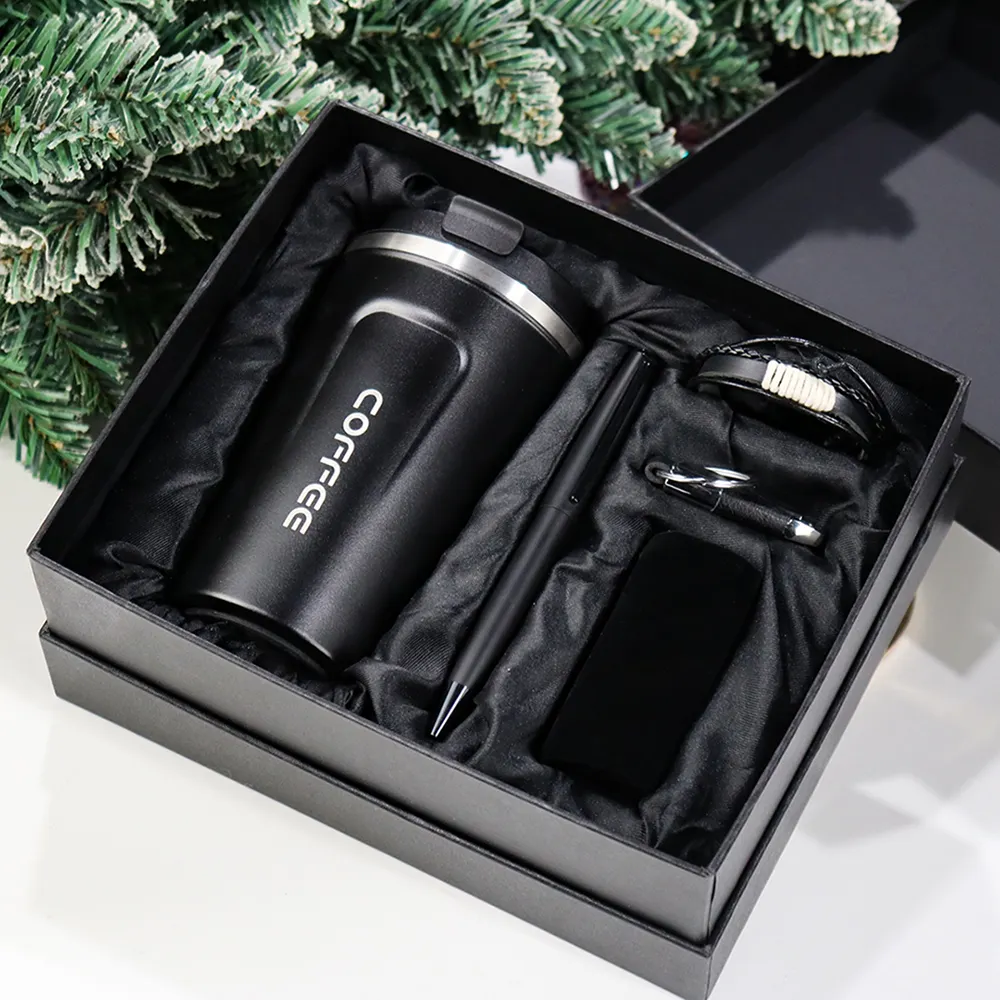 Wholesale Custom LOGO Father's Day Black Coffee Mug Pen Gift Box Business Gift Set
