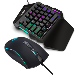 New Arrival HXSJ 35 Keys Gaming One-handed <strong>Keyboard</strong> and Mouse Combo With RGB Backlit USB Wired Mouse <strong>Keyboard</strong> Combos for Mac PC - Product Image 4