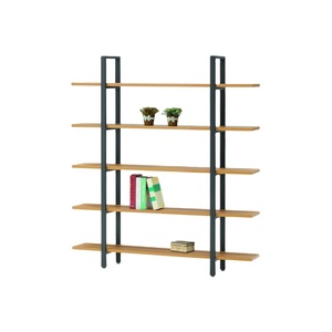 Étagère ouverte coréenne Bibliothèque murale flottante Design pour salon/étude Finition en bois naturel et aménagement personnalisable Fabriqué en Corée - Product Image 1