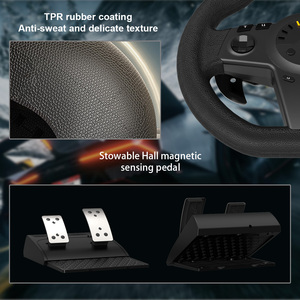 Yüksek kaliteli titreşim üç pedallar dönen yarış direksiyon tekerlekler PS3 PS4 PS3 one & serisi anahtar PC için Set - Product Image 6