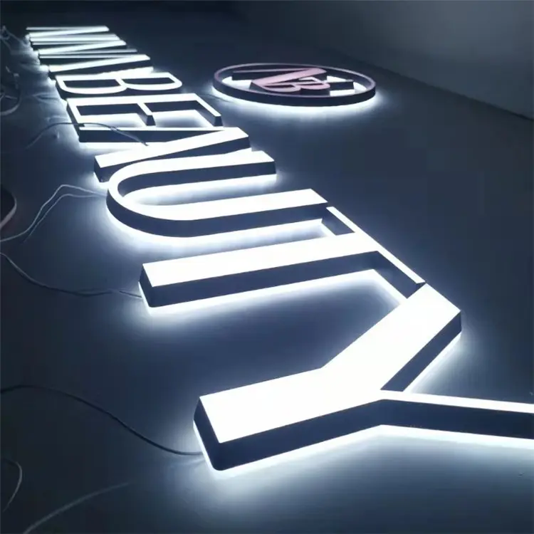 Shop led front and back lighting numbers led letter sign