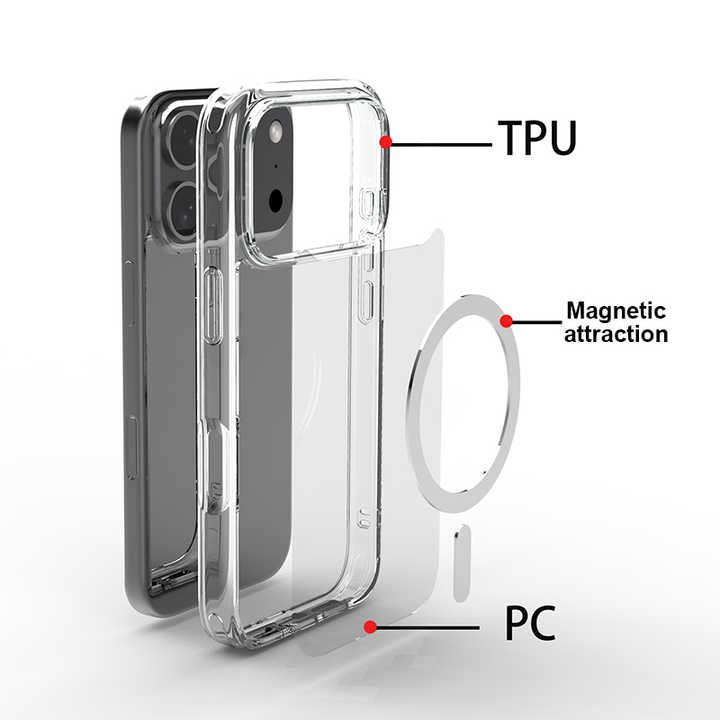 High Quality Transparent TPU 2-in-1 PC + TPU Hybrid Phone Case Anti-Yellowing Bayer Material Protective Cover for iPhone 17 16