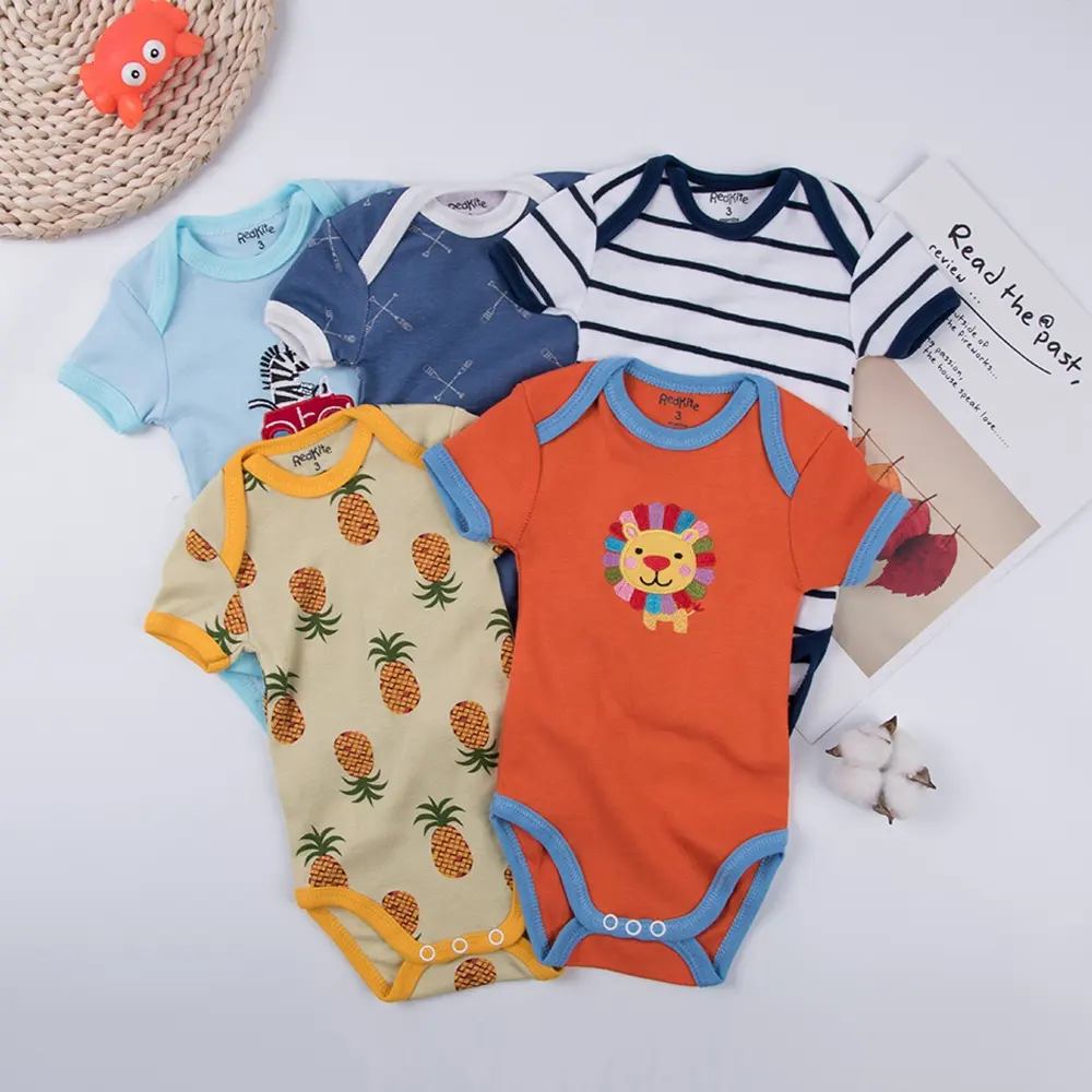 Nouveau-né bébé vêtements doux coton impression personnalisée conceptions nourrissons bébé barboteuses