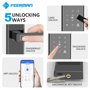 Ev güvenlik Tuya App kapı kilidi Anti hırsızlık anahtarsız giriş ön kapı kilidi tuş takımı NFC parmak izi elektronik akıllı kilitler - Product Image 2