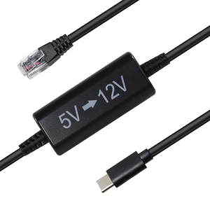 Kabel Power Injector USB-C ke RJ45, adaptor Ethernet Step-5V sampai 12V untuk kamera IP, titik akses, perangkat IoT - Product Image 2