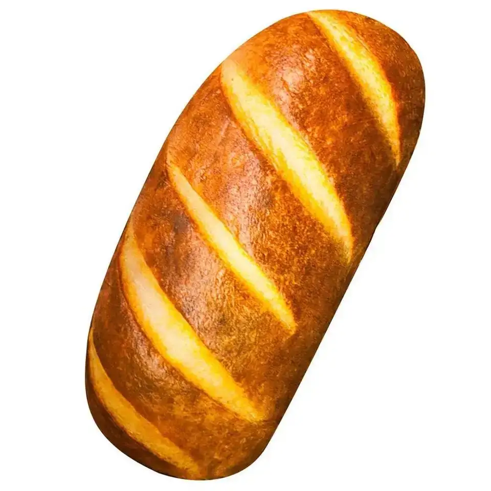 Personnalisé 23.6 pouces Simulation 3D en peluche peluche doux lombaire dos coussin drôle nourriture pain forme oreiller