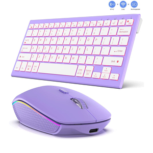 Multi-dispositivo 2,4G USB recargable inalámbrico teclado y ratón conjunto retroiluminado inalámbrico teclado y ratón peine para PC portátil - Product Image 5