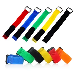 Factory Custom Logo <strong>Elastic</strong> and Self-Adhesive Nylon Soft Fabric Strap Adjustable Webbing <strong>with</strong> <strong>Hook</strong> and <strong>Loop</strong> Buckle - Product Image 1