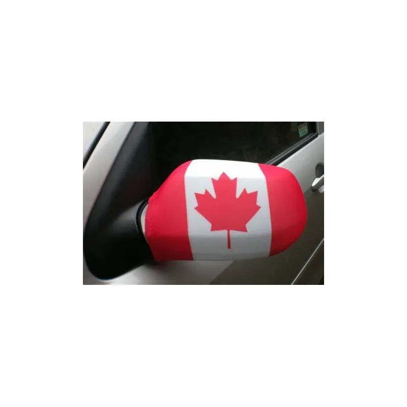 Venta al por mayor de impresión personalizada de toda la bandera nacional de Canadá, cubierta de espejo de coche, bandera