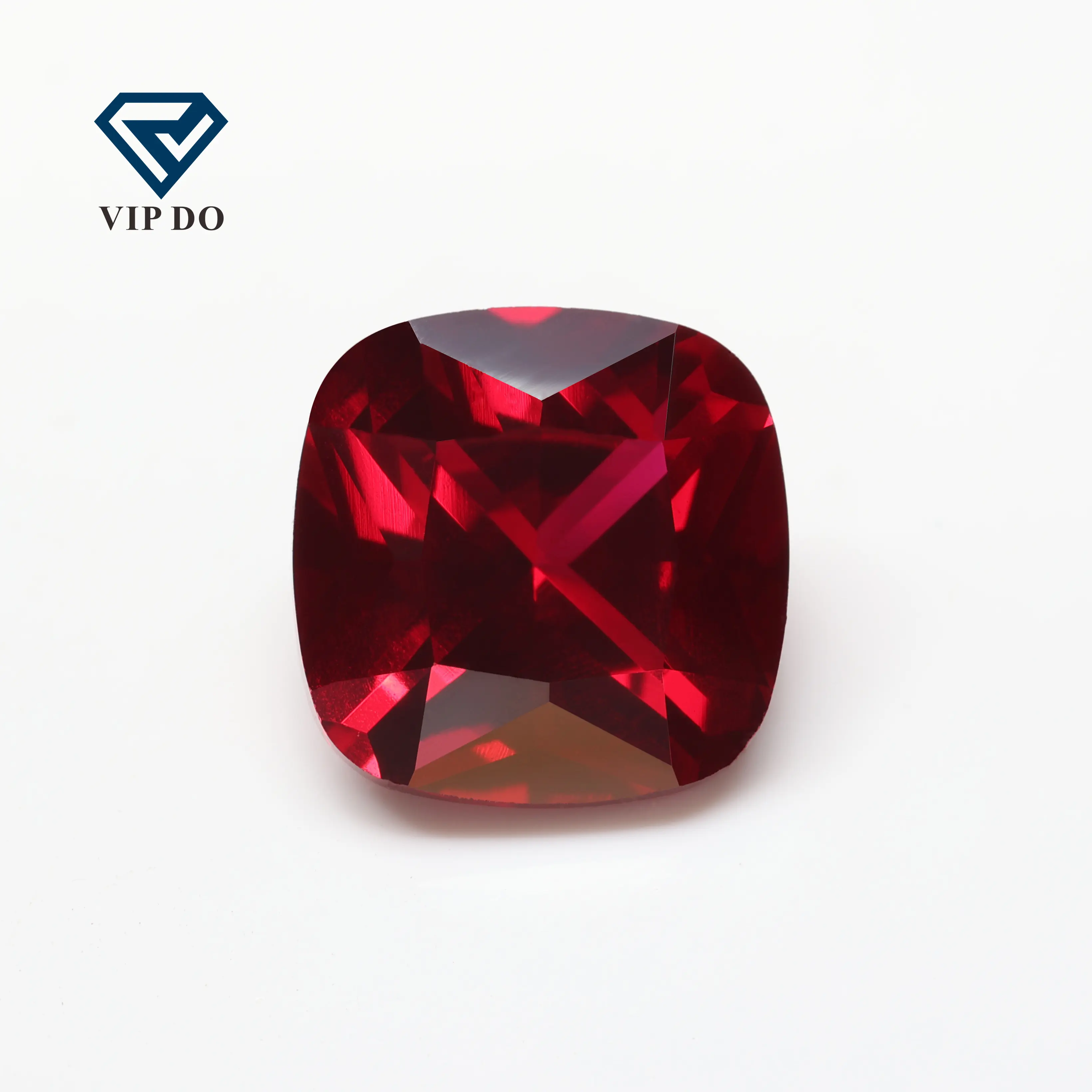 Các nhà sản xuất tổng hợp Corundum đá quý Cushion cut 4*4 mm-8 * 8 mét 8 # Dark Red Loose Corundum đá Ruby đối với trang sức làm