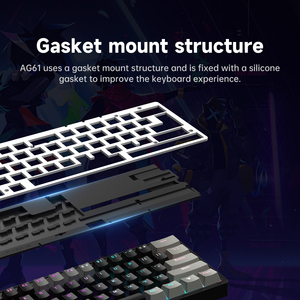 AG61 61 Keys Wired Hot-swap Switch ABS Keycaps RGB Anti-Ghosting Gaming Mechanical <strong>Keyboard</strong> for Laptop Spanish Russian <strong>Keyboard</strong>