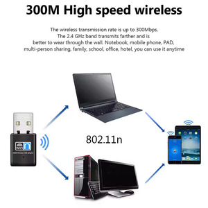 300 Мбит/с адаптер Wi-Fi Универсальный мини беспроводной сетевой адаптер для ноутбука, компьютера, подключи и играй, широкий охват