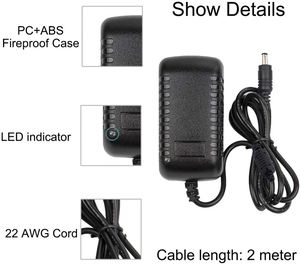 EU <strong>Ac</strong> <strong>Input</strong> 100-240V <strong>Dc</strong> <strong>Output</strong> 10V 2A 12 Volt 2 Amp 1000mA <strong>Power</strong> Supply Adapter for CCTV Camera - Product Image 4