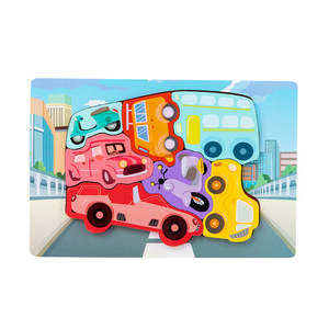 Blocos de construção de madeira <span class=keywords><strong>3D</strong></span> Puzzle para crianças brinquedo de cérebro educacional para meninos e meninas de 2-4-5 anos de idade