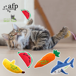 AFP Peluche de Peluche para Gato, Juguete Interior de Hierba Gatera para Masticar Tiburón, Plátano, Zanahoria, Sandía, Pescado, Sonido - Product Image 6