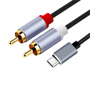 Type-C <strong>1</strong>-to-<strong>2</strong> Cable Copper Converts Dual Audio <strong>RCA</strong> Heads for Connecting Speakers Power Amplifiers <strong>2</strong> <strong>RCA</strong> Subwoofers Mobile Phones