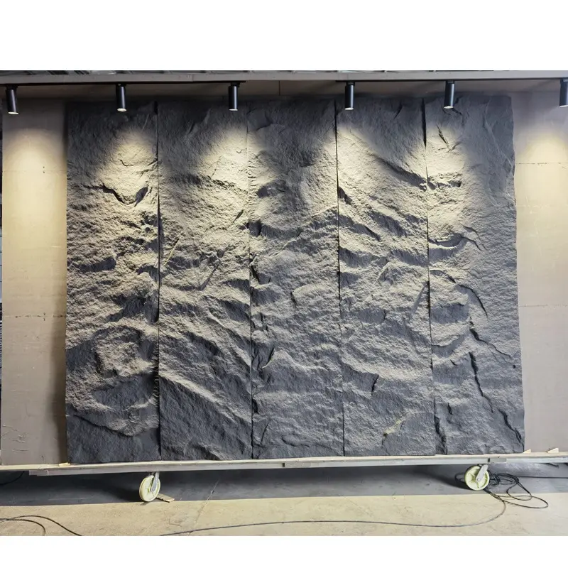 New Listing Lightweight Waterproof Polyurethane Pu 3D Rock Stone Wall Panel