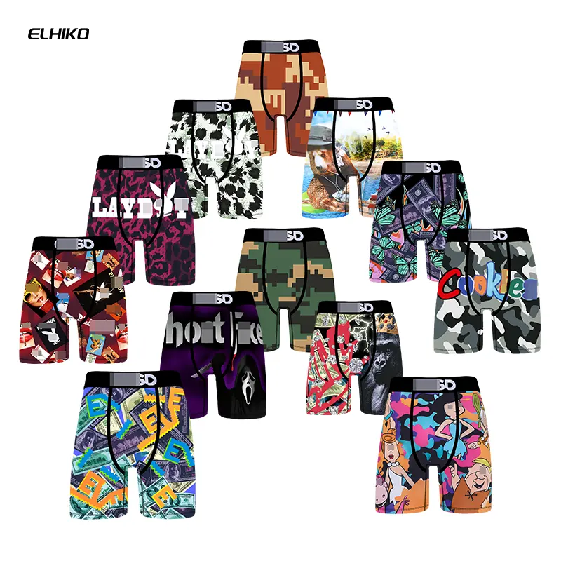 ELHIKO hochwertige Custom New Shorts Bedruckte Unterwäsche Freizeit unterwäsche für Männer Plus Size Boxershorts