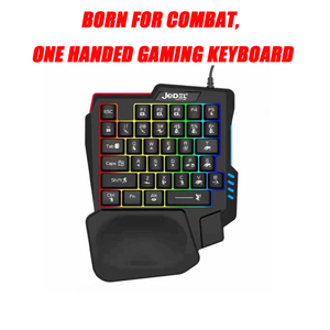 Ergonómico 35 teclas RGB USB Reposamuñecas de una sola mano Teclado retroiluminado luminoso para juegos y controlador de mouse para PC/computadora