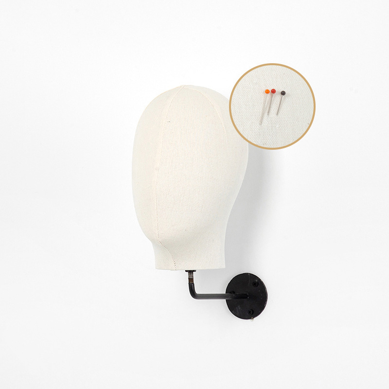 Off-white thick linen fabric with pin hole + black rod 15cm