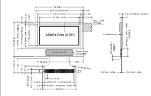 0.96 Inch OLED 128*64 <strong>LCD</strong> Module with <strong>I2C</strong> <strong>Interface</strong> SSD1306BZ - Product Image 4