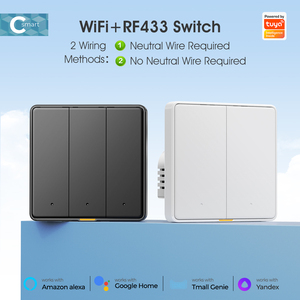 SMATRUL Tuya Smart EU luce da parete pulsante WIFI RF433 senza filo neutro Alexa Google Home Push Switch per il controllo vocale - Product Image 2