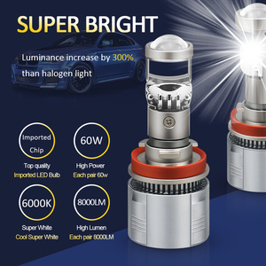 Mini Len LED A80 H4 ampul H7 H11 LED far düşük işın projektör 9005 HB3 9006 HB4 80W otomobiller ampul Conversion dönüşüm kiti - Product Image 3