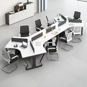Muebles de oficina modernos diseños multijugador persona partición mesas de estación de trabajo con escritorio de computadora wirebox