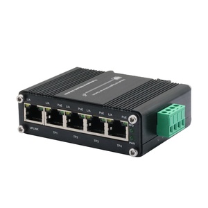 Conmutador PoE de red industrial de 5 puertos con QoS 10/100/1000M Ethernet IP 40 Carril DIN 12-52V DC 10Gbps Capacidad - Product Image 1