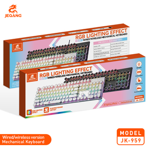 Jeqang 104-Key Wired RGB Lighting Teclado mecánico Teclado para juegos de PC Compatible con computadora portátil/computadora de escritorio