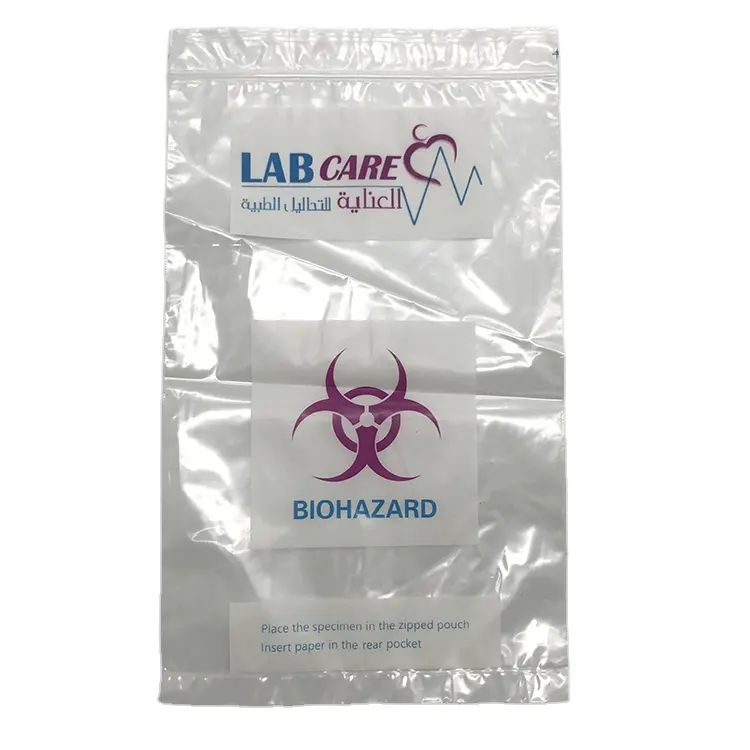 도매 Biohazard Zip Lock 견본 수집 캥거루 비닐 봉투