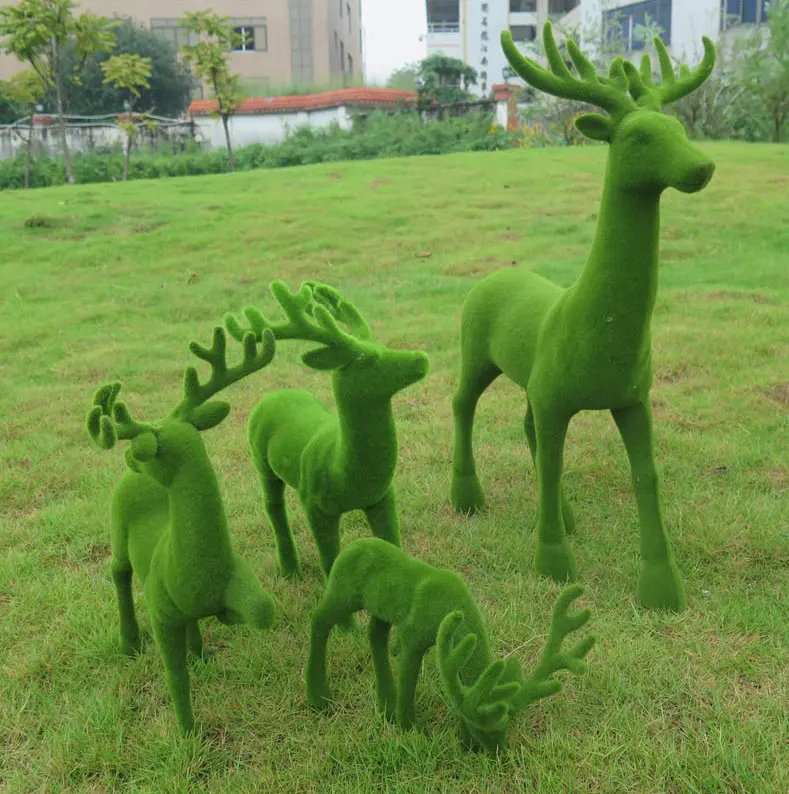 Estatua de animal personalizada para jardín, escultura de plantas artificiales de tamaño real para paisajismo al aire libre, duradera, a la venta