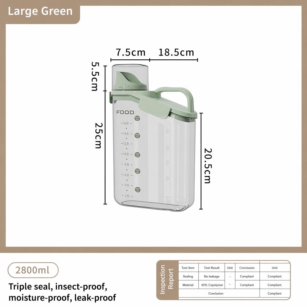Asakusa green 2800ml, insect/moisture-proof, airtight, transpare