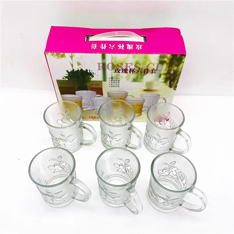 2023 New Arrival thiết kế mới nhất đa mục đích glass trong suốt Rose cup 6 cái