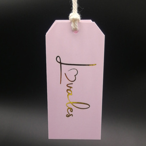 Hi chất lượng quyến rũ Thiết kế quần áo hangtag treo Tag cho may mặc lá vàng name tag - Product Image 3