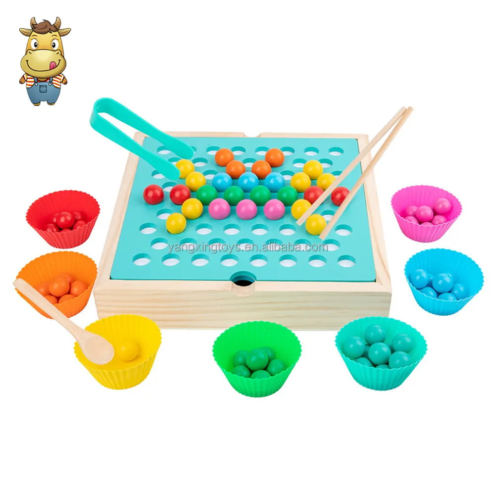 Giocattolo giocattolo giocattolo in legno Montessori giocattolo per bambini pratica Set colorato cartone animato Muti-giocattoli funzionali