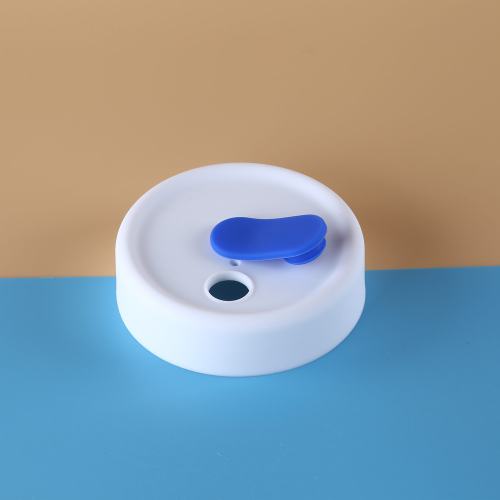 Couvercle blanc - bouchon bleu
