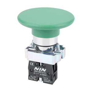 XB2-BR31 verde 1NO 60mm interruttore di alimentazione a fungo pulsante 1NC 1NO funzione Max 10A 12V IP65 momentaneo metallo - Product Image 2