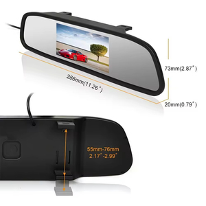 Monitor de espejo retrovisor Universal de 4,3 pulgadas, Sensor de aparcamiento de vídeo para coche, cámara de marcha atrás, Ayuda de marcha atrás con 4 Uds., sistema de Sensor de aparcamiento