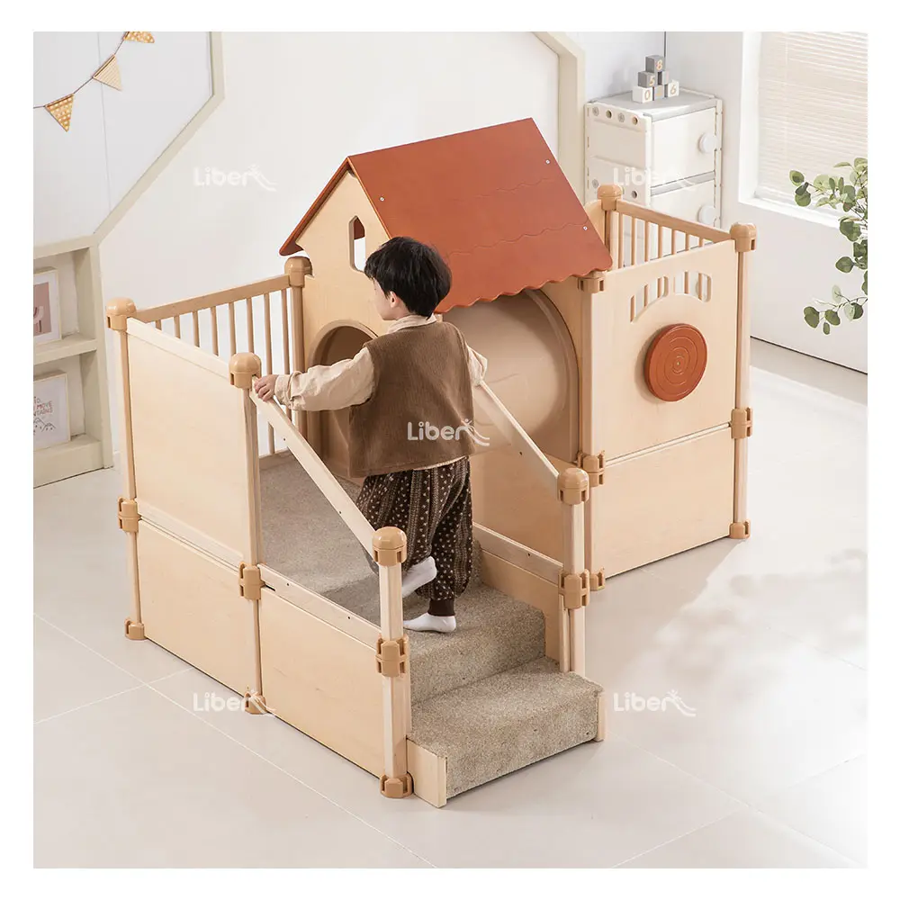 Mobilier de jeu Montessori pour enfant préscolaire, ensemble de jeu pour enfants, maison de jeu, pépinière, bébé, salle de sport en bois avec rampe coulissante