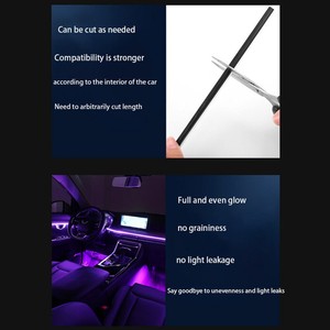 Evrensel 12V 6 in 1 18 in 1 64 renkler RGB LED akrilik araba şerit işık atmosfer İç Dashboard aydınlatma arka işık - Product Image 5