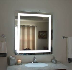 Espejo de baño LED moderno con función de desempañador de tiempo y CCT Diseño esmerilado Vanidad regulable iluminada para la decoración del hogar - Product Image 6