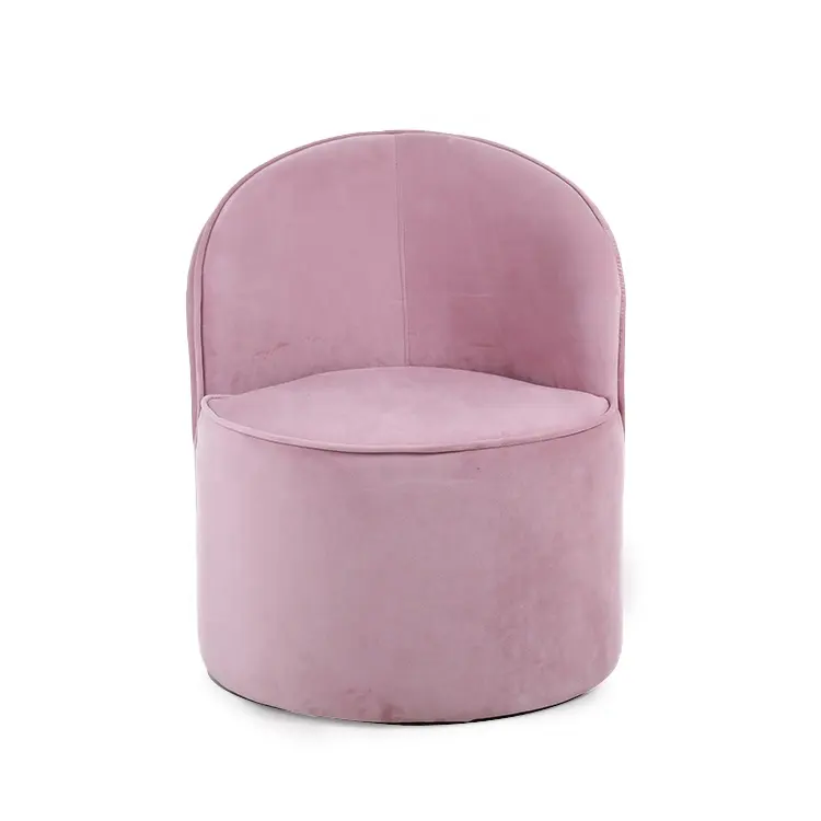 Silla moderna y cómoda para sala de estar, Sillón relajante individual de terciopelo rosa, 5KS29053