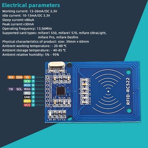 RC522 RFID modulo RF IC modulo sensore scheda con S50 scheda bianca e portachiavi RFID sensore compatibile per Arduino - Product Image 4