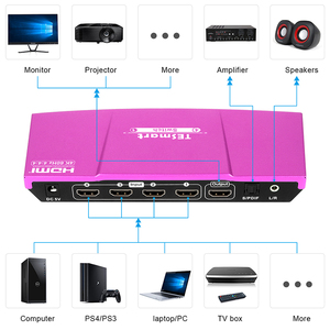 Tesmart OEM ODM 4 <strong>Input</strong> 1 <strong>Output</strong> <strong>HDMI</strong> HDCP 2.2 <strong>Switch</strong> Auto <strong>Input</strong> Detect 4k60Hz <strong>HDMI</strong> Video <strong>Switch</strong> - Product Image 2